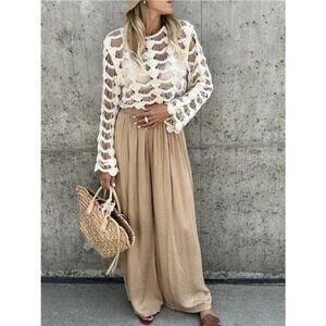 Crochet Long Sleeve Knit Cover Up